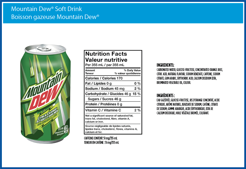 Things That You Should Know About The Mountain Dew Nutrition Facts Football